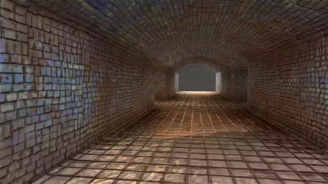 dark tunnel Low-poly 3D model
