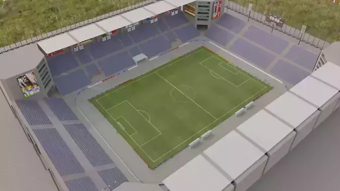 Stadium soccer Low-poly 3D model
