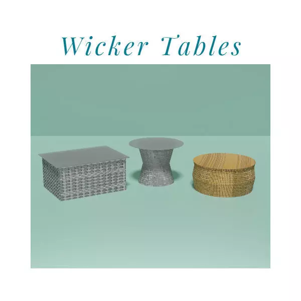 Wicker Tables Set 3D model_0