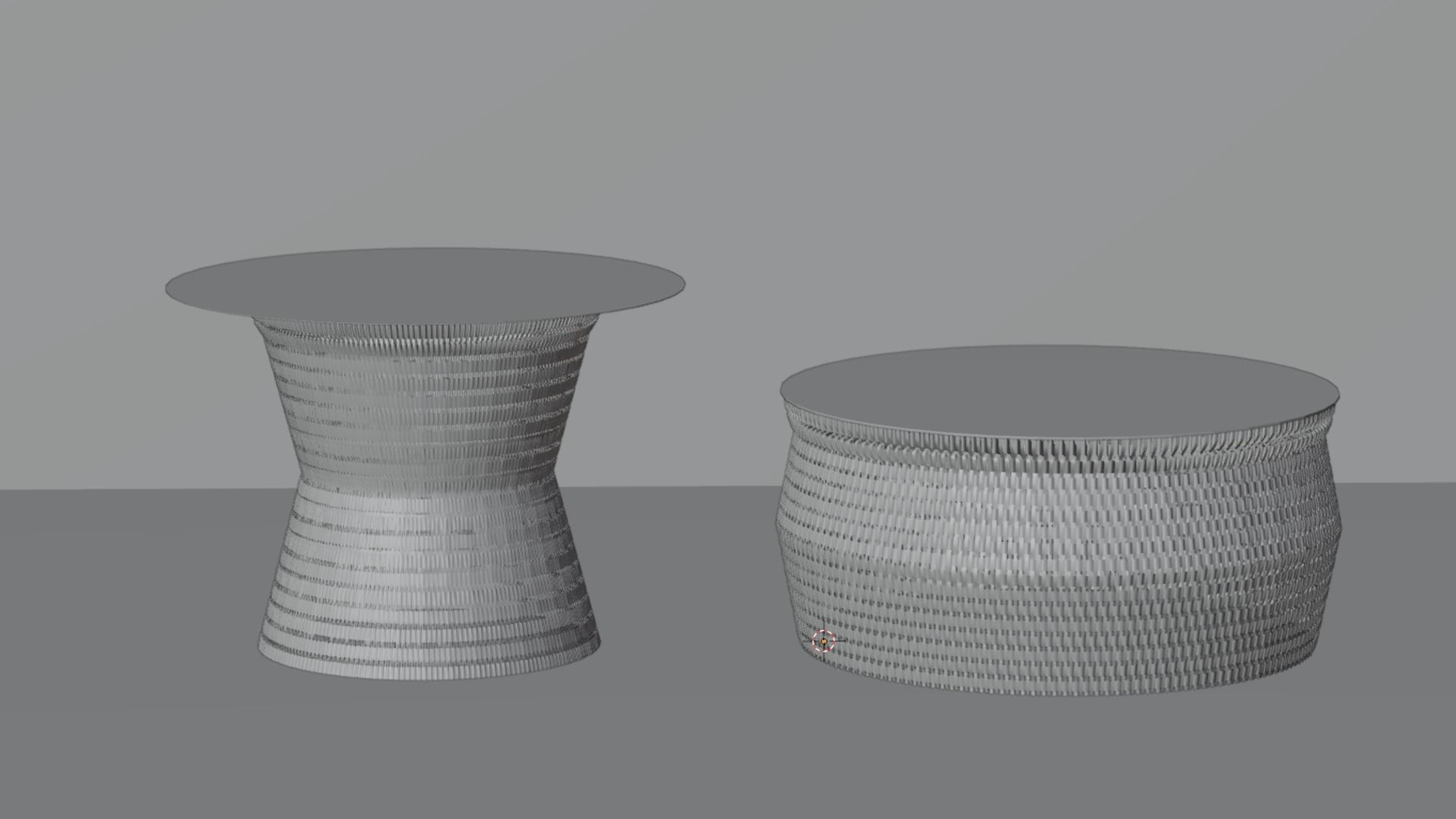 Wicker Tables Set 3D model_11