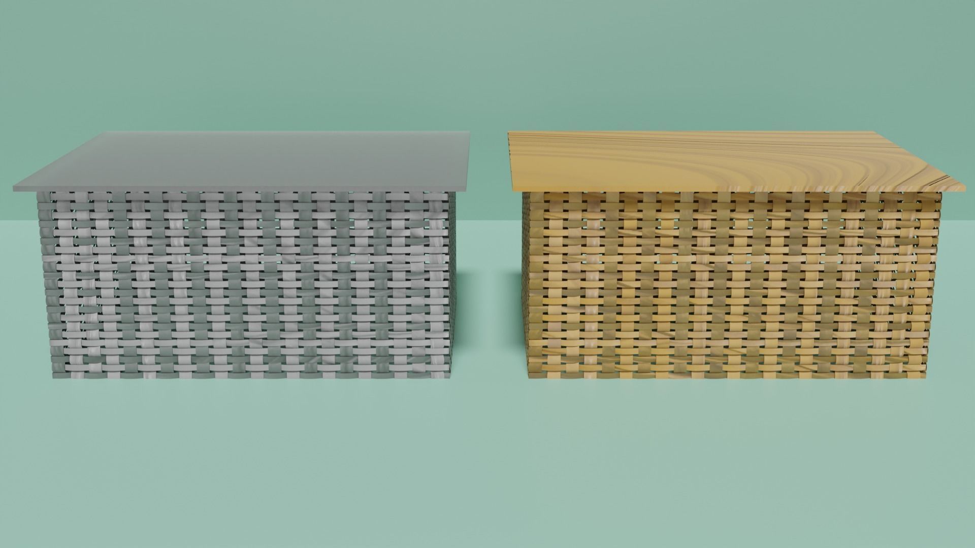 Wicker Tables Set 3D model_3