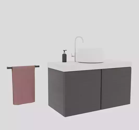 Bathroom Sink Setup with Towel