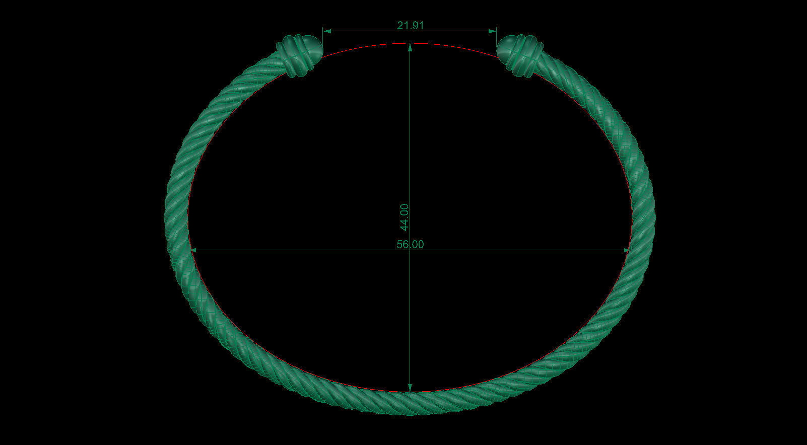 Spiral Cable Bracelet 3D print model_8