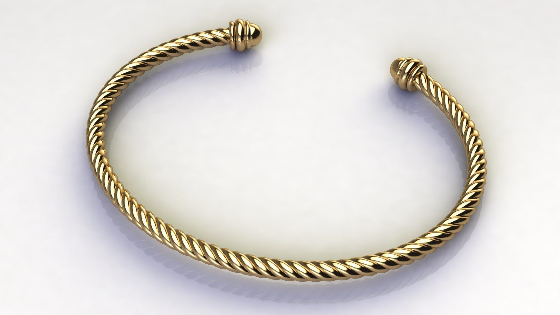 Spiral Cable Bracelet 3D print model_1