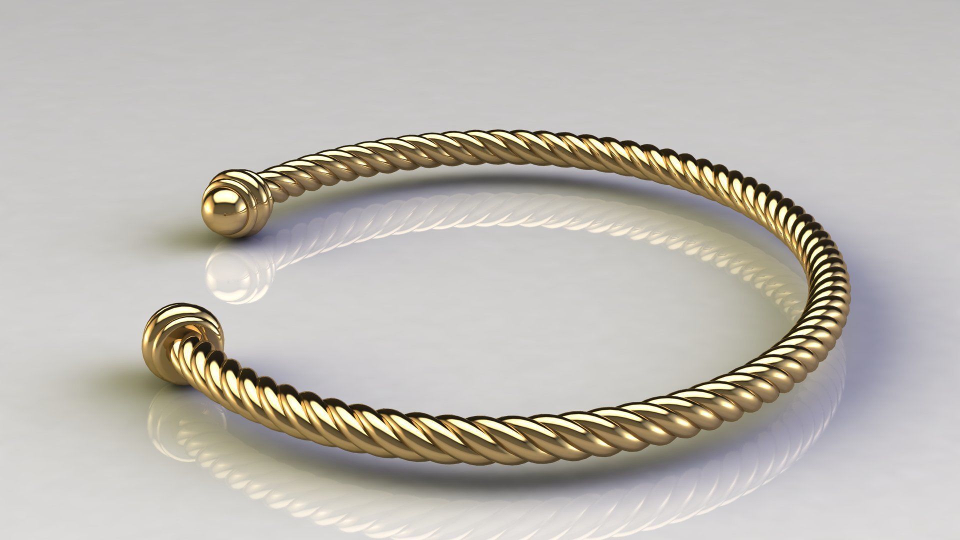 Spiral Cable Bracelet 3D print model_4