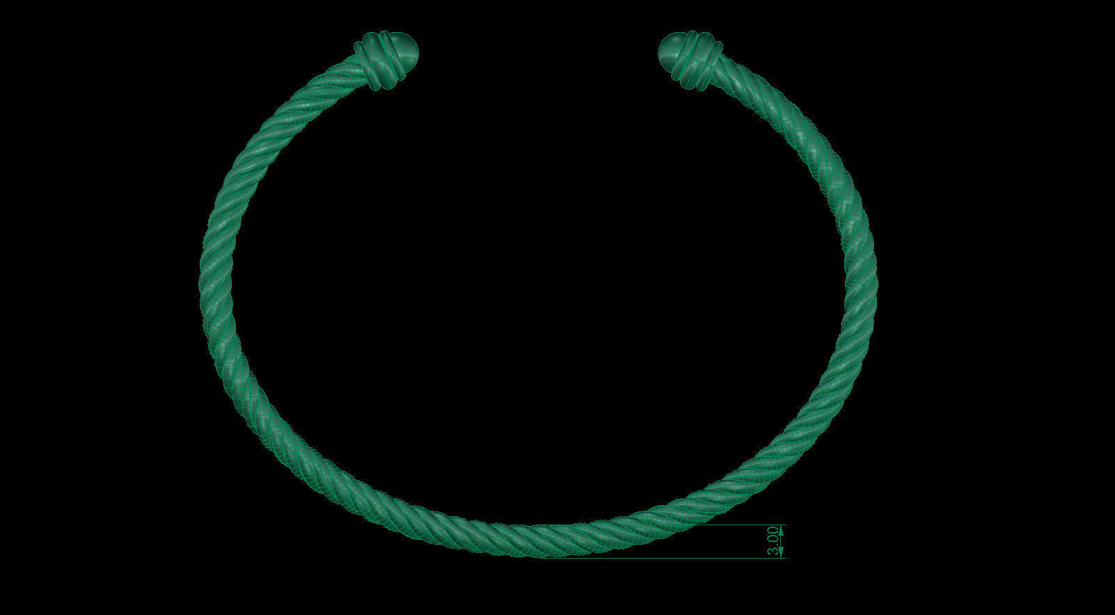 Spiral Cable Bracelet 3D print model_9