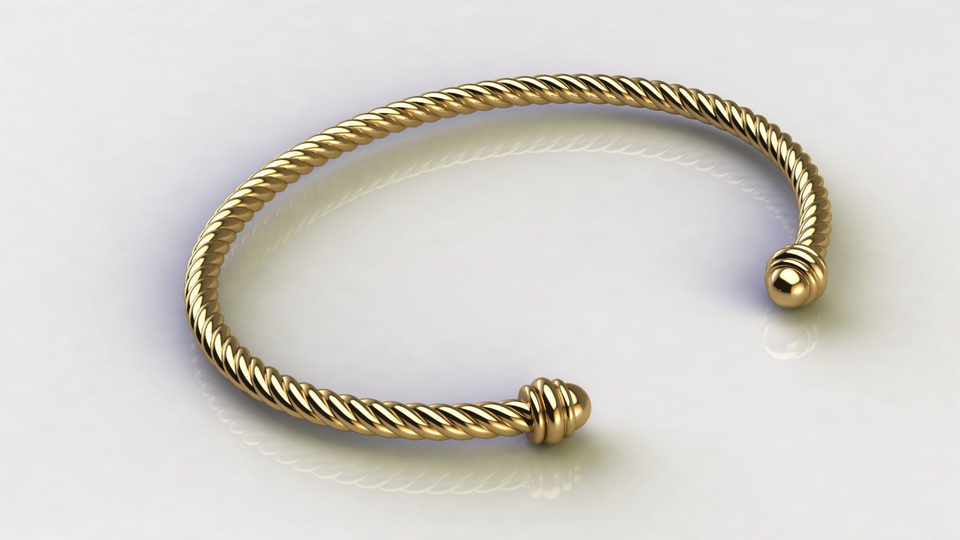 Spiral Cable Bracelet 3D print model_2