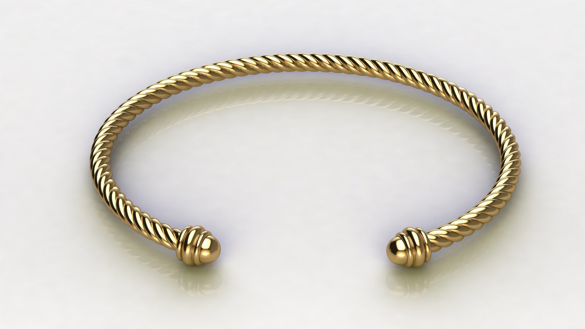 Spiral Cable Bracelet 3D print model_3