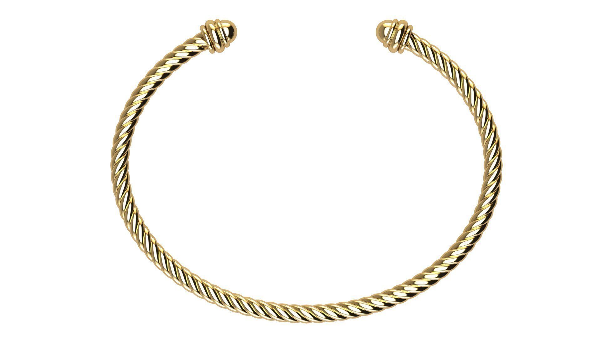 Spiral Cable Bracelet 3D print model_10