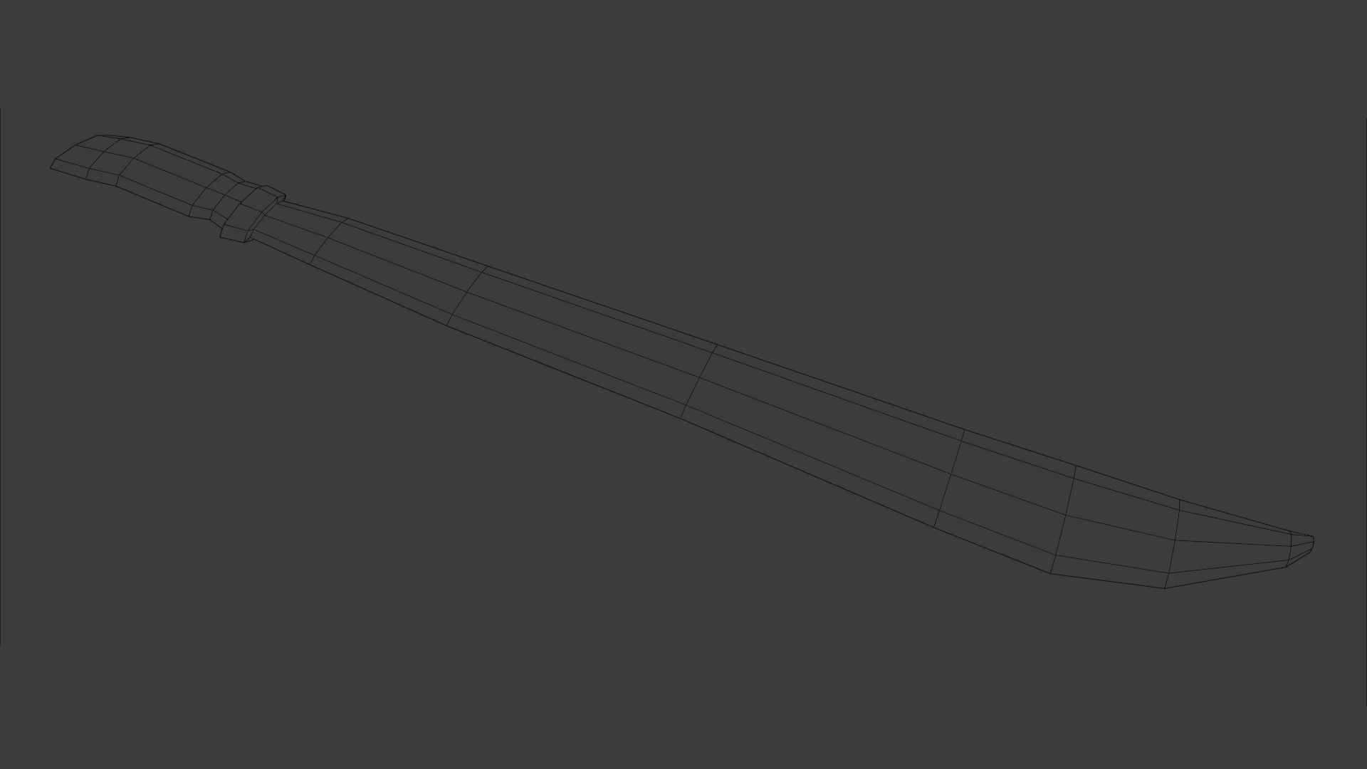Machete knife Low-poly 3D model_10