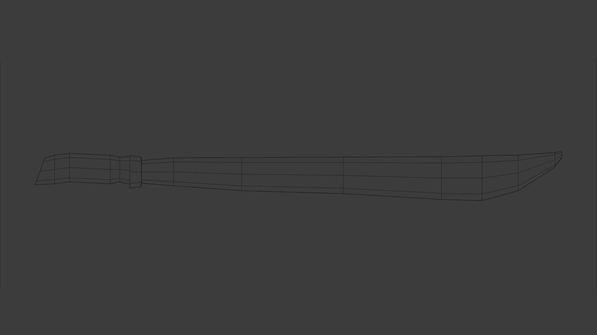 Machete knife Low-poly 3D model_7
