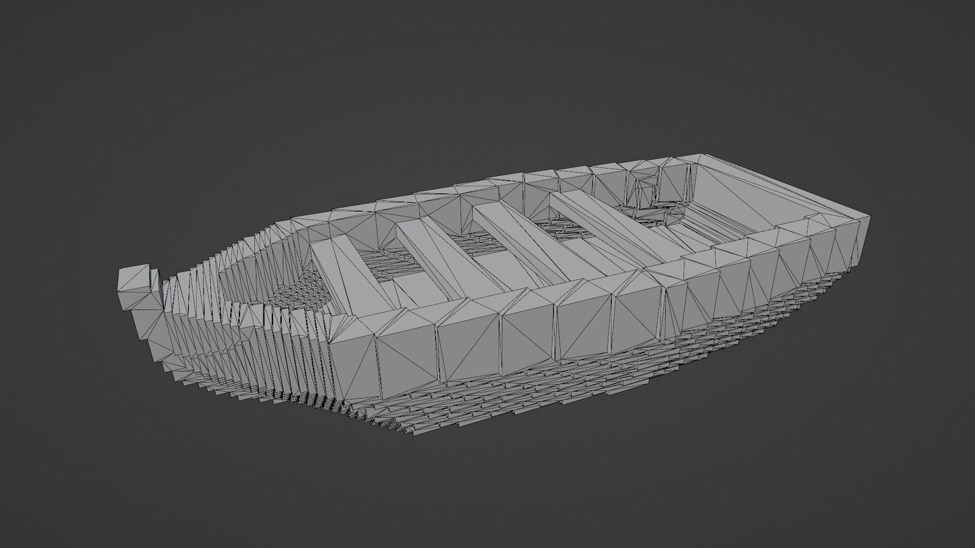 Voxel Boat Low-poly 3D model_12
