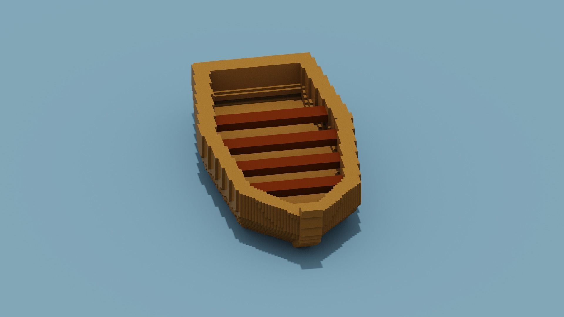 Voxel Boat Low-poly 3D model_8