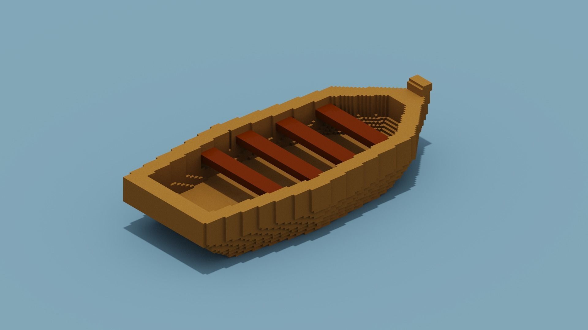 Voxel Boat Low-poly 3D model_5