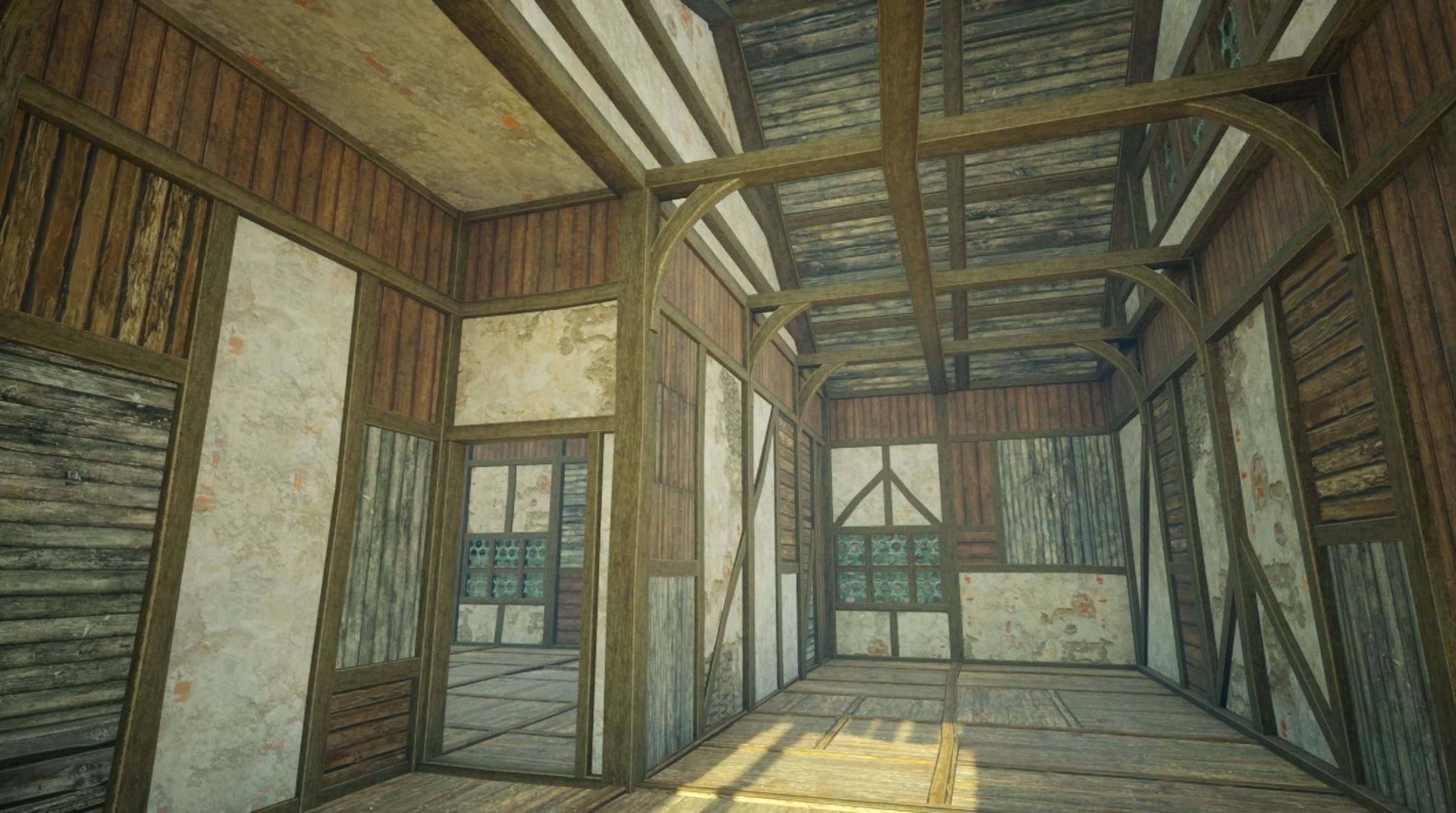 Medieval old House8-interior and exterior design Low-poly 3D model_8