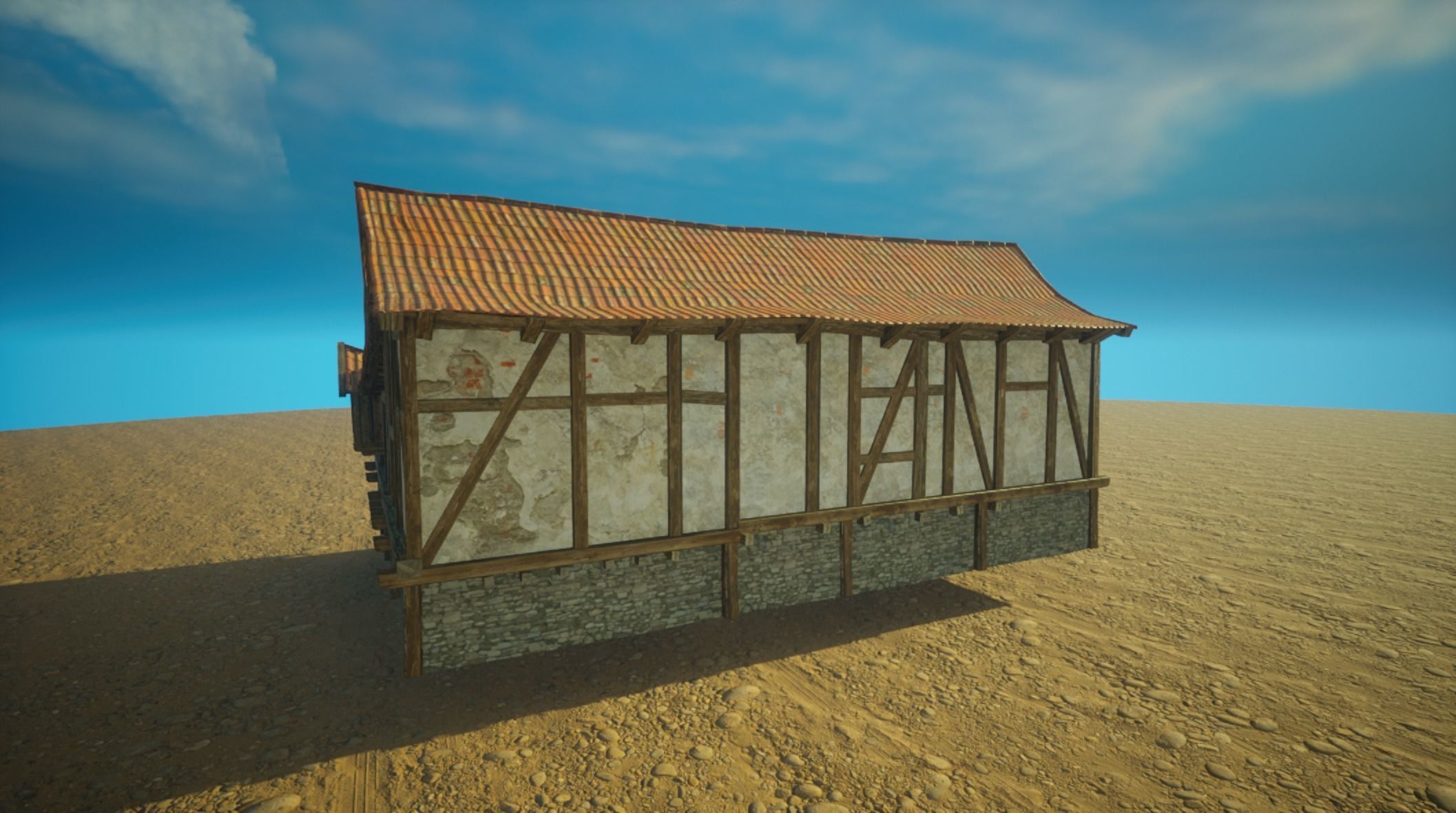 Medieval old House8-interior and exterior design Low-poly 3D model_5