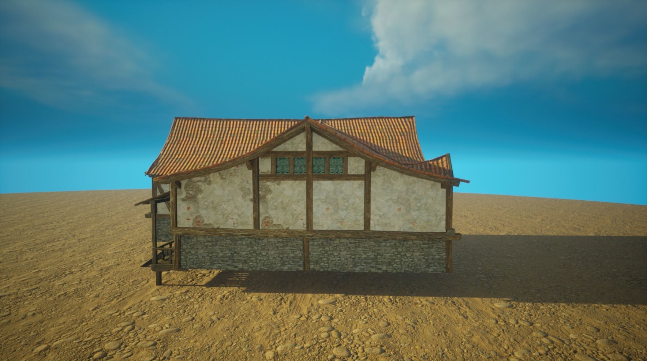 Medieval old House8-interior and exterior design Low-poly 3D model_2