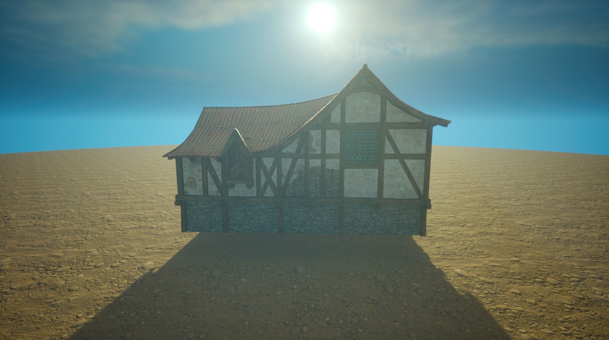 Medieval old House8-interior and exterior design Low-poly 3D model_4