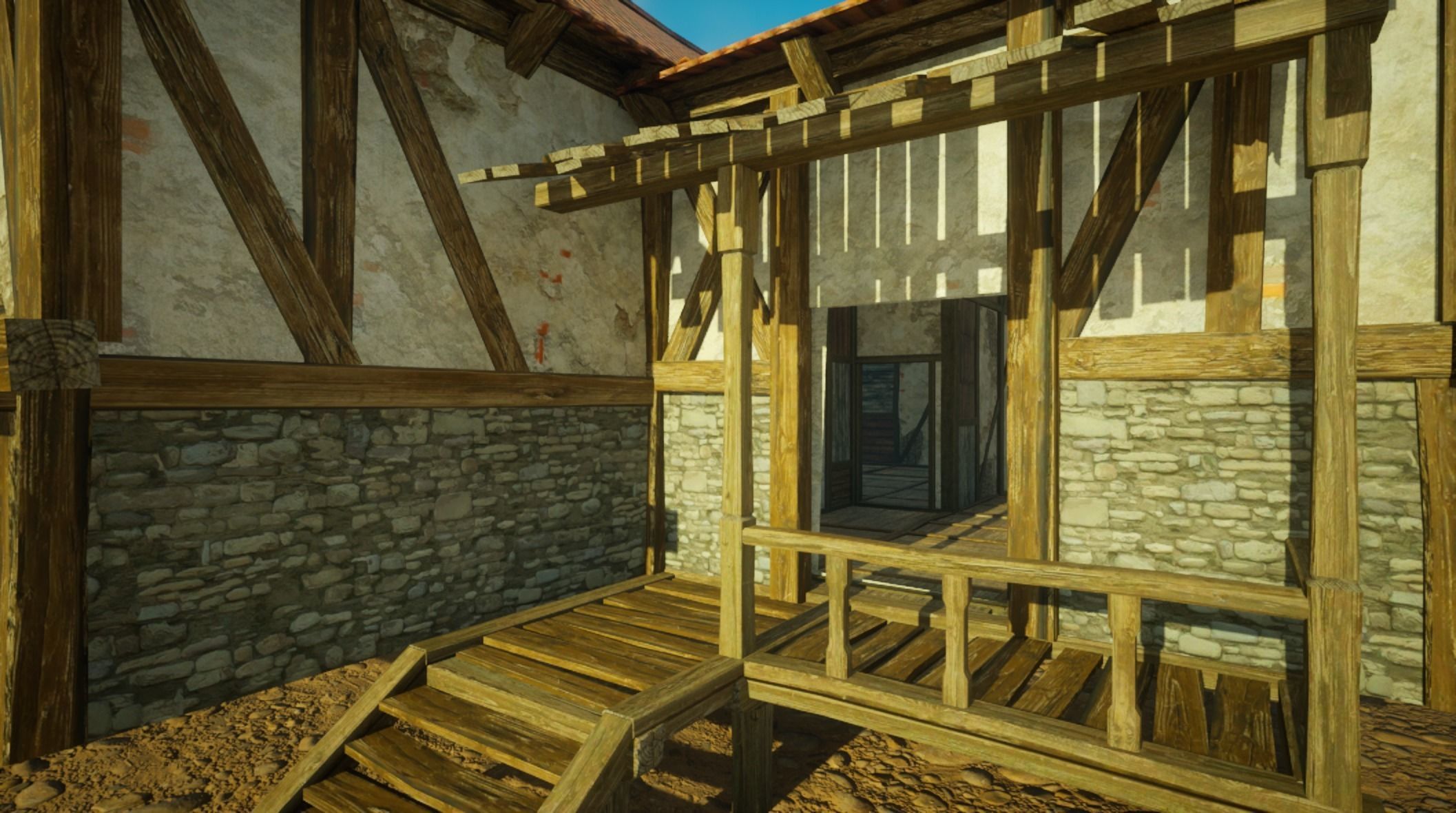 Medieval old House8-interior and exterior design Low-poly 3D model_7