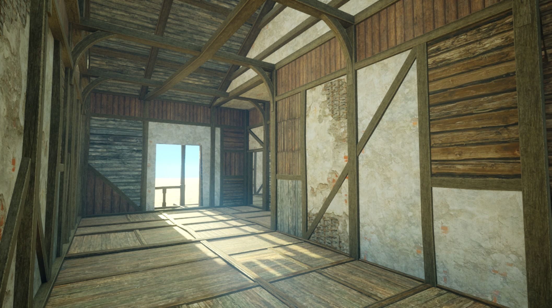 Medieval old House8-interior and exterior design Low-poly 3D model_12