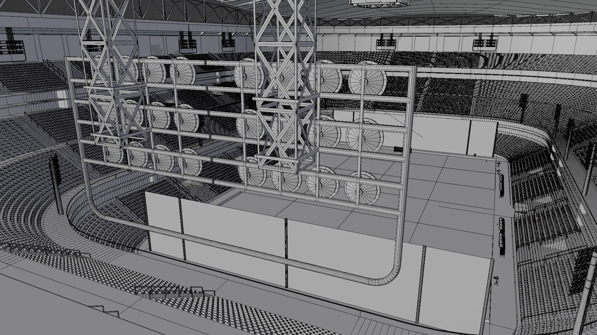 Big football stadium Low-poly 3D model_17