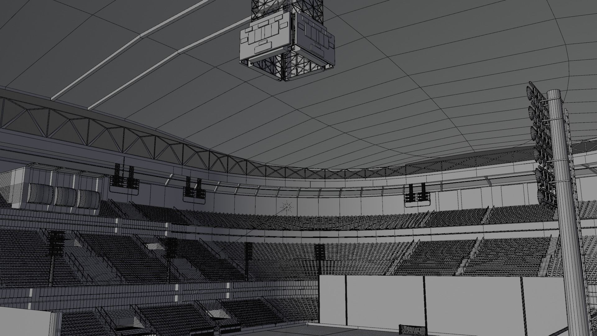 Big football stadium Low-poly 3D model_12