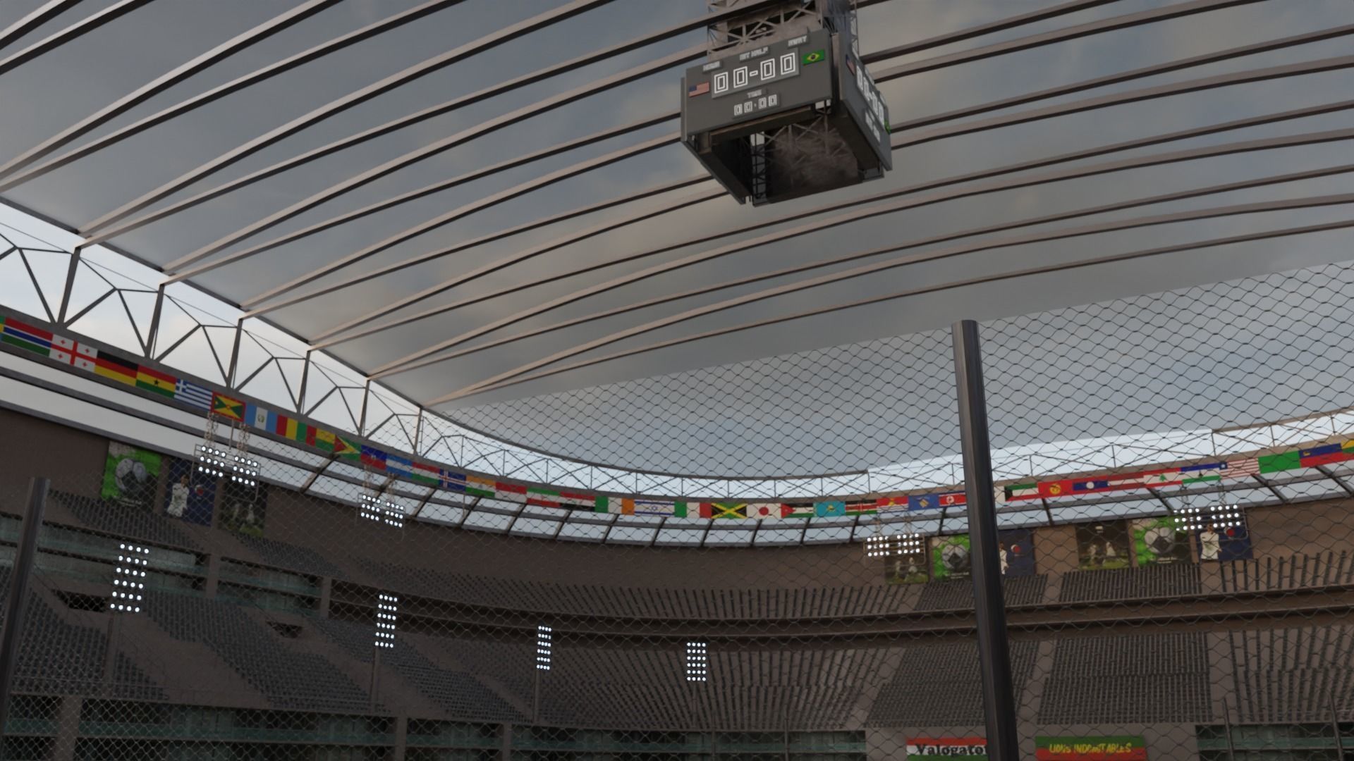 Big football stadium Low-poly 3D model_15