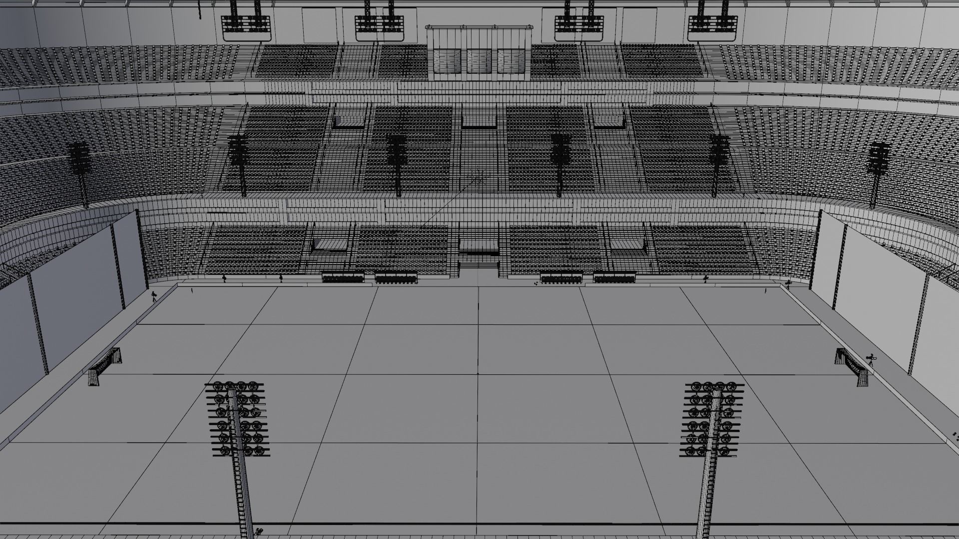 Big football stadium Low-poly 3D model_8