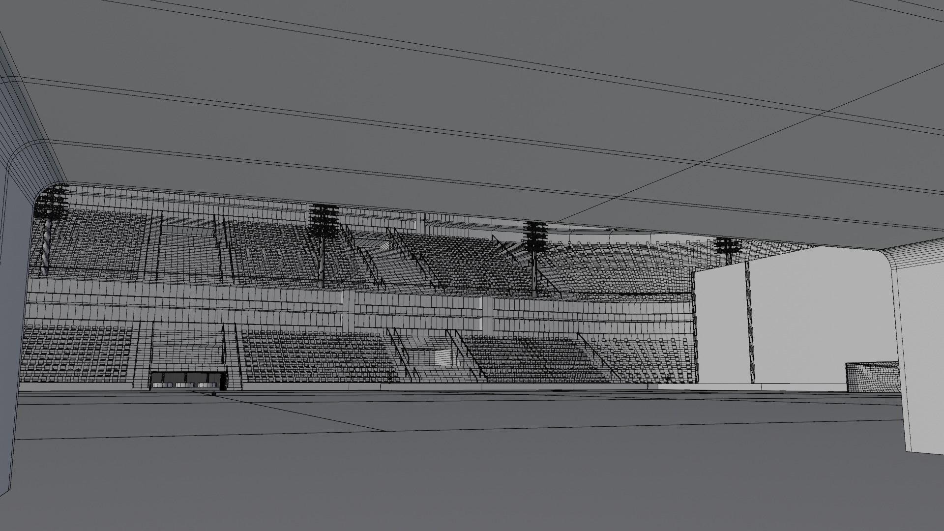 Big football stadium Low-poly 3D model_10