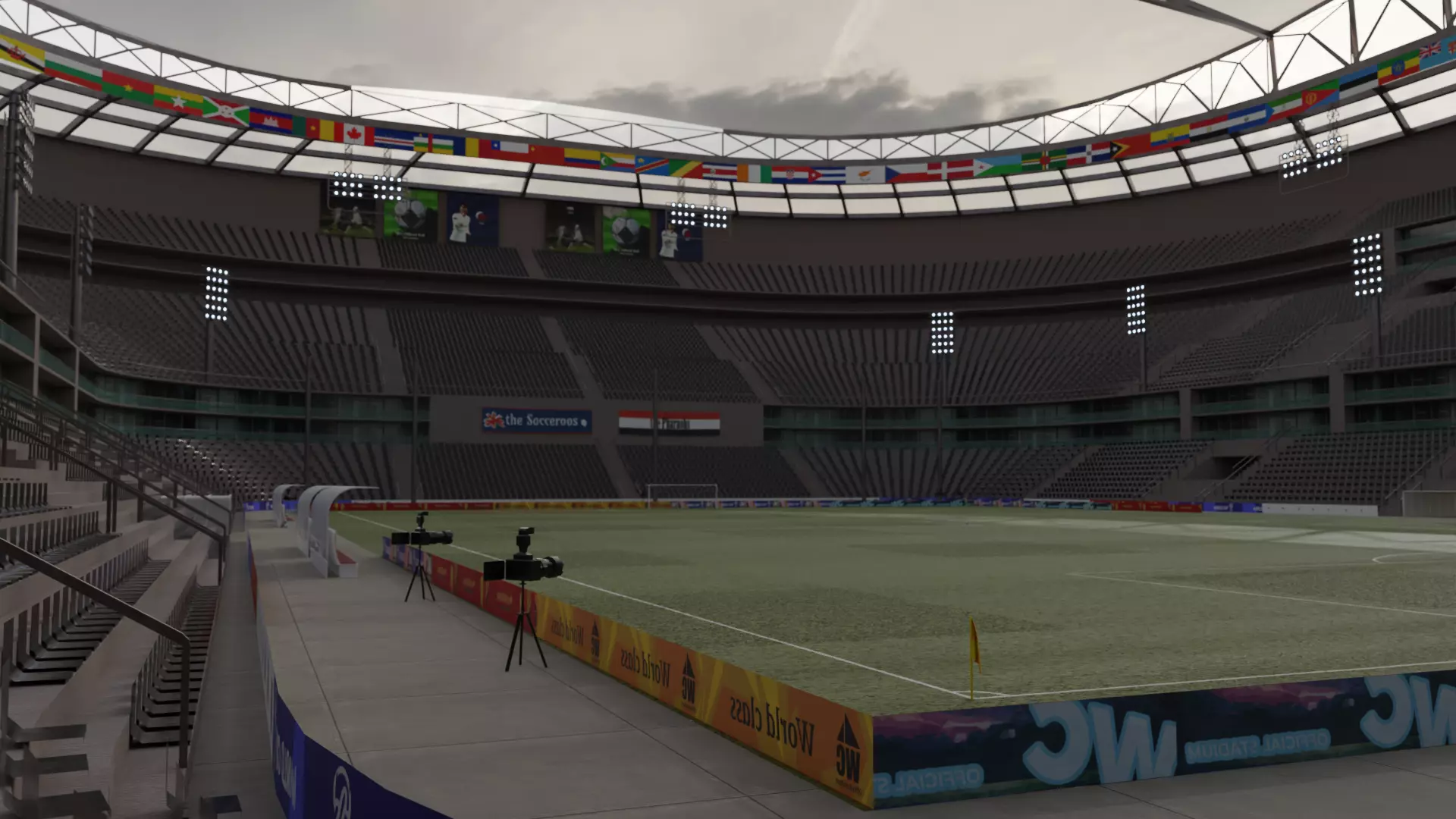 Big football stadium Low-poly 3D model_0