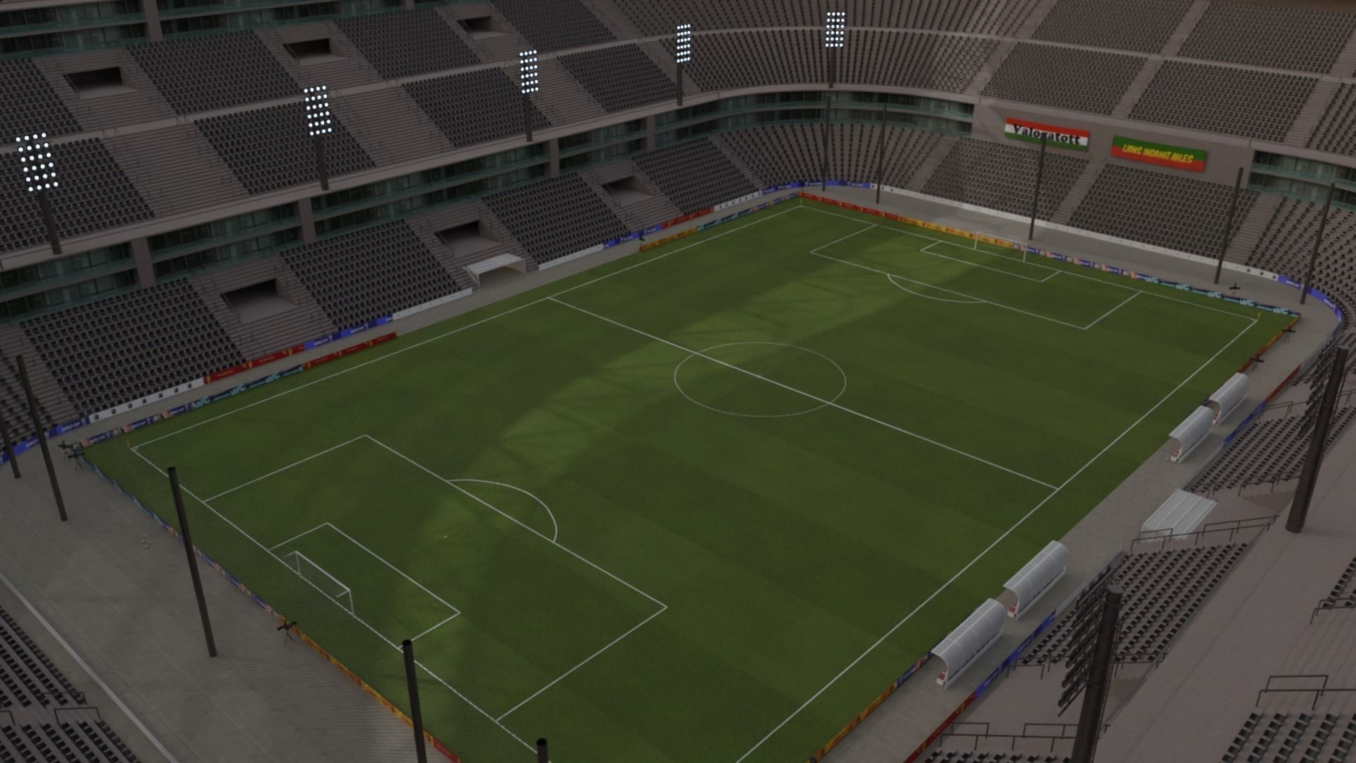 Big football stadium Low-poly 3D model_14