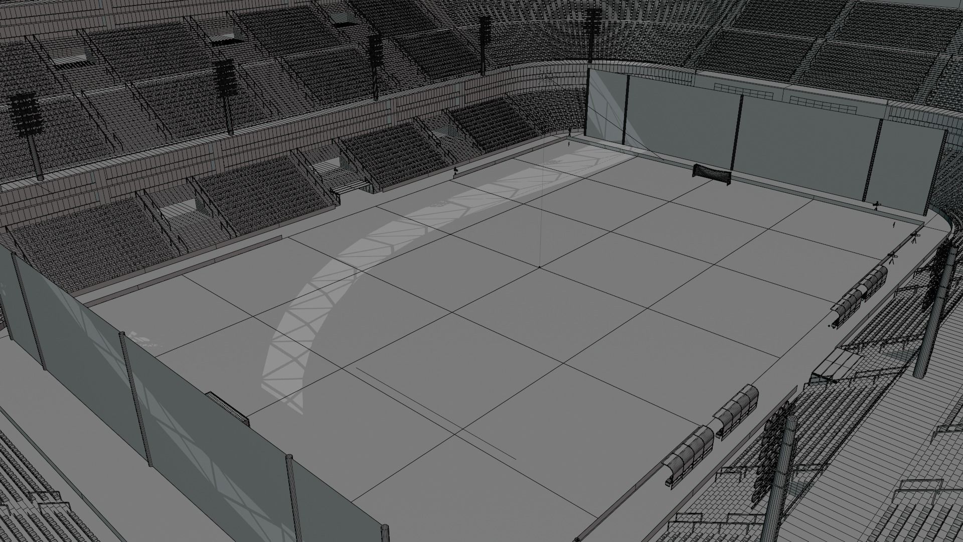 Big football stadium Low-poly 3D model_13