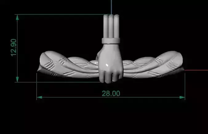 hand holding flying stick Free 3D print model