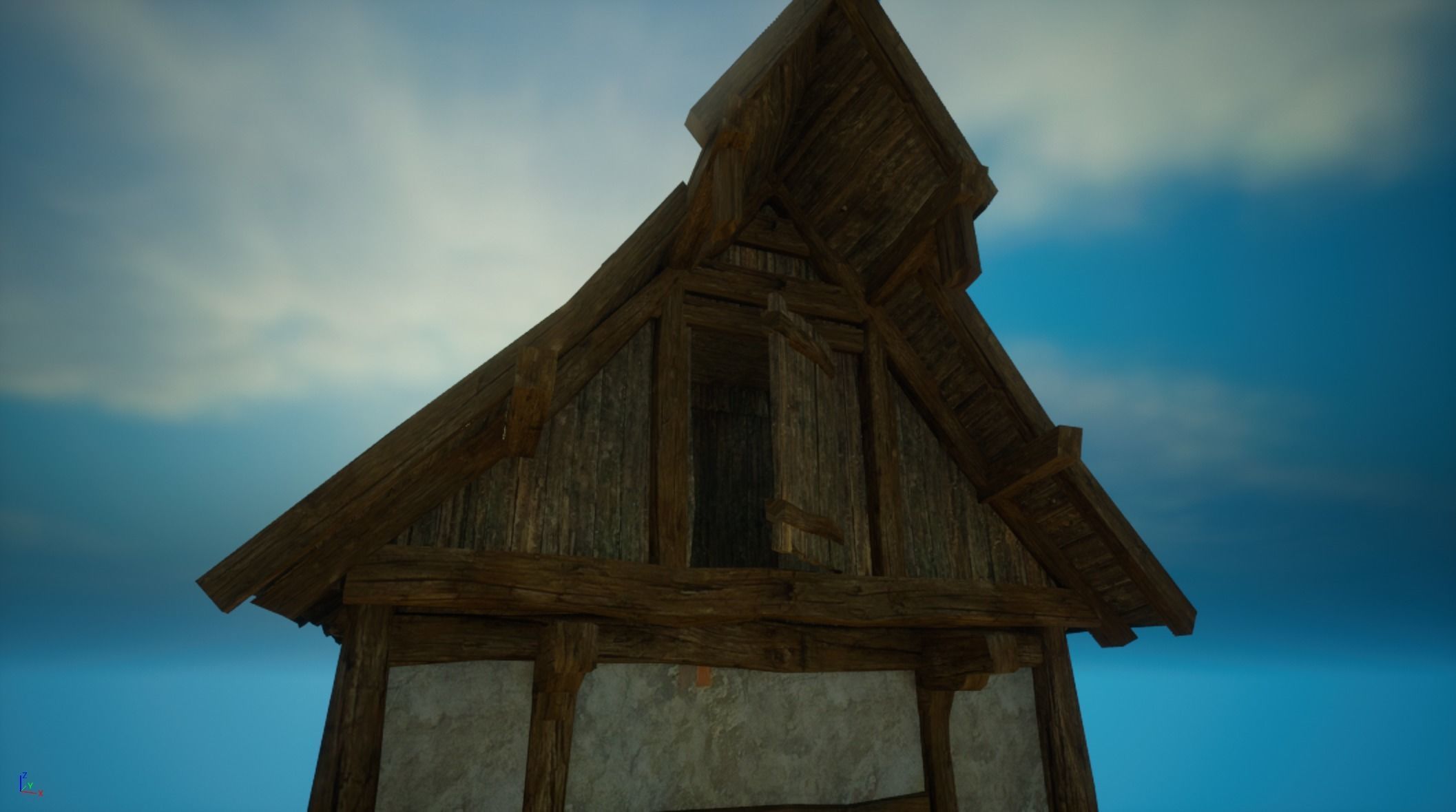 Medieval House9 - exterior design Low-poly 3D model_9