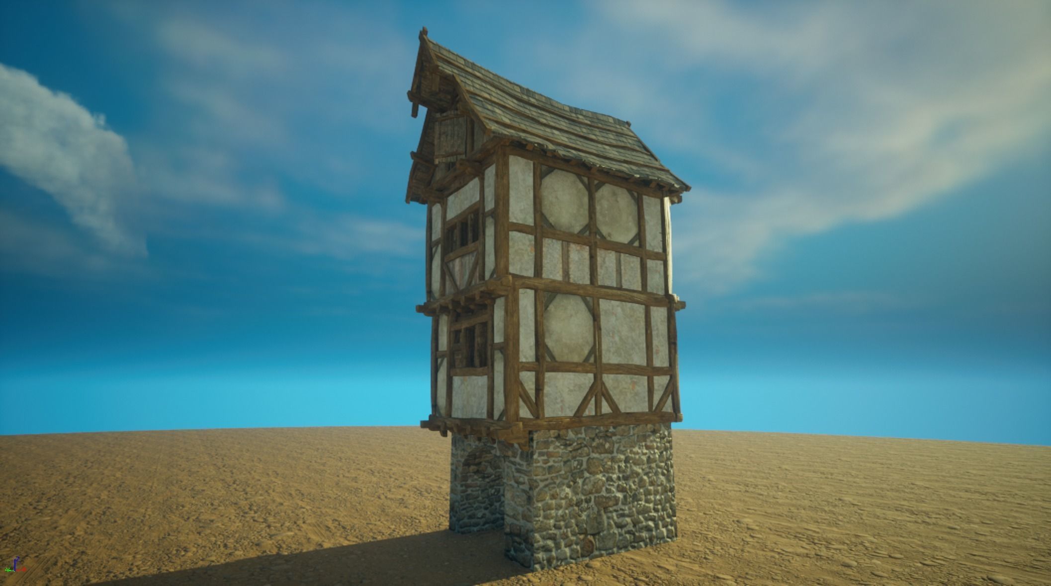 Medieval House9 - exterior design Low-poly 3D model_5