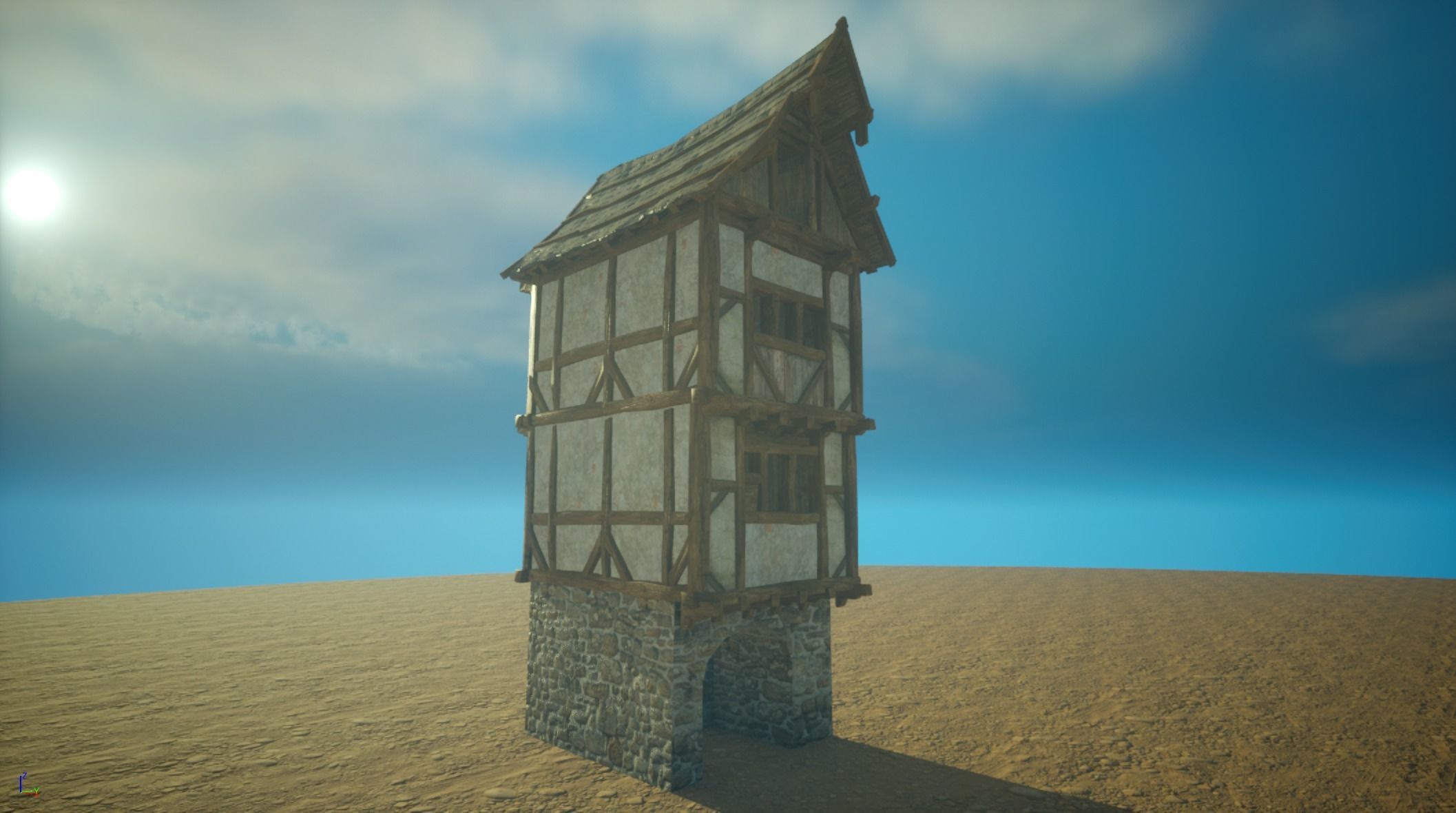 Medieval House9 - exterior design Low-poly 3D model_1