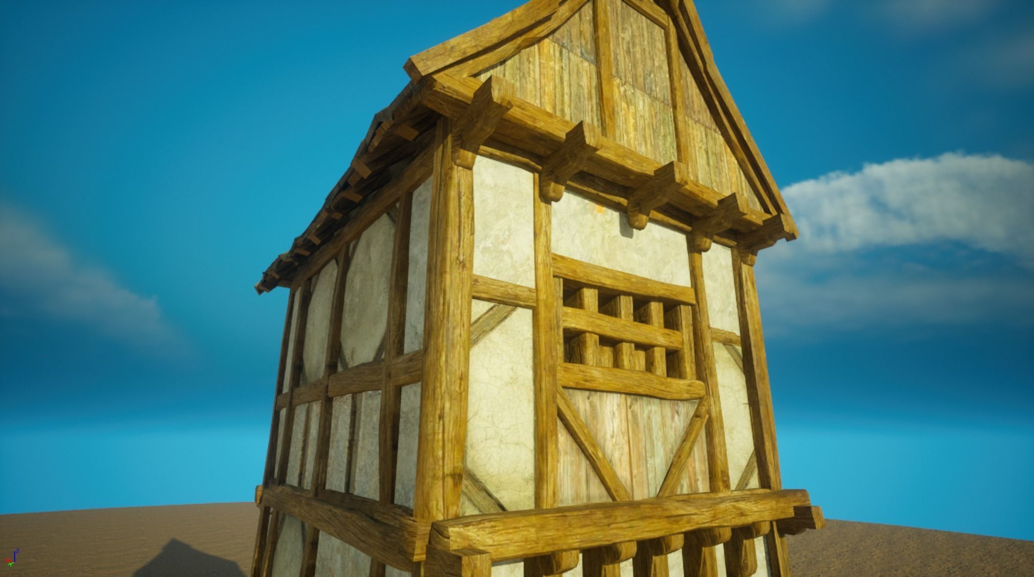 Medieval House9 - exterior design Low-poly 3D model_7