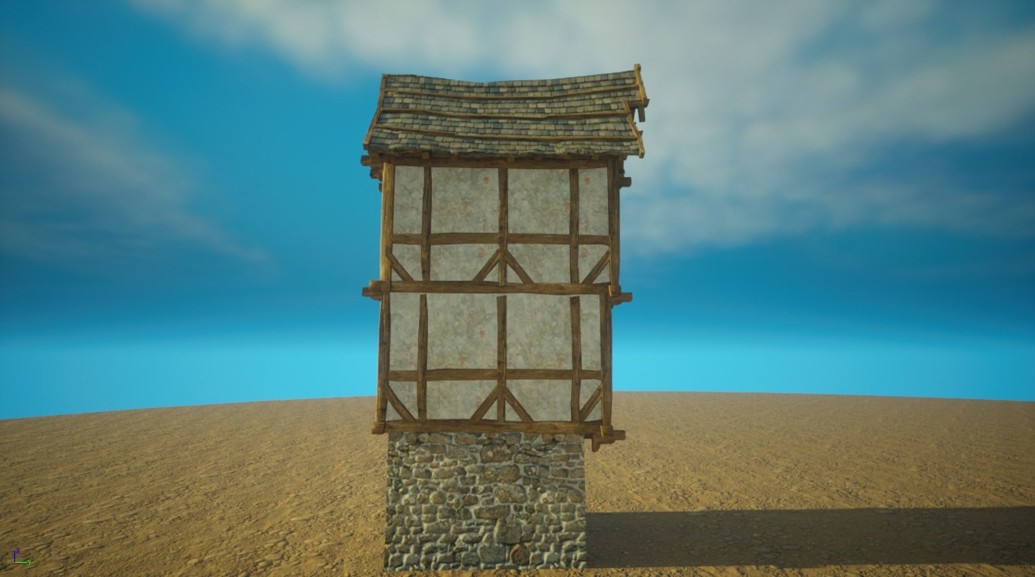 Medieval House9 - exterior design Low-poly 3D model_3