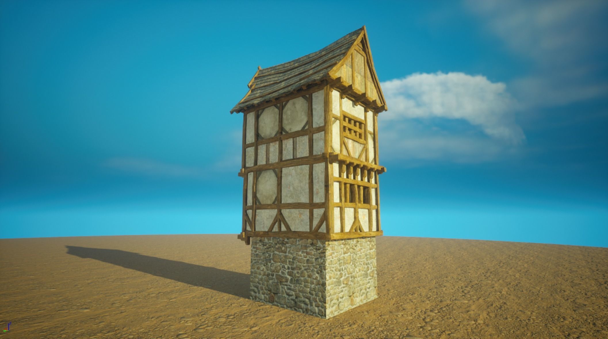 Medieval House9 - exterior design Low-poly 3D model_6