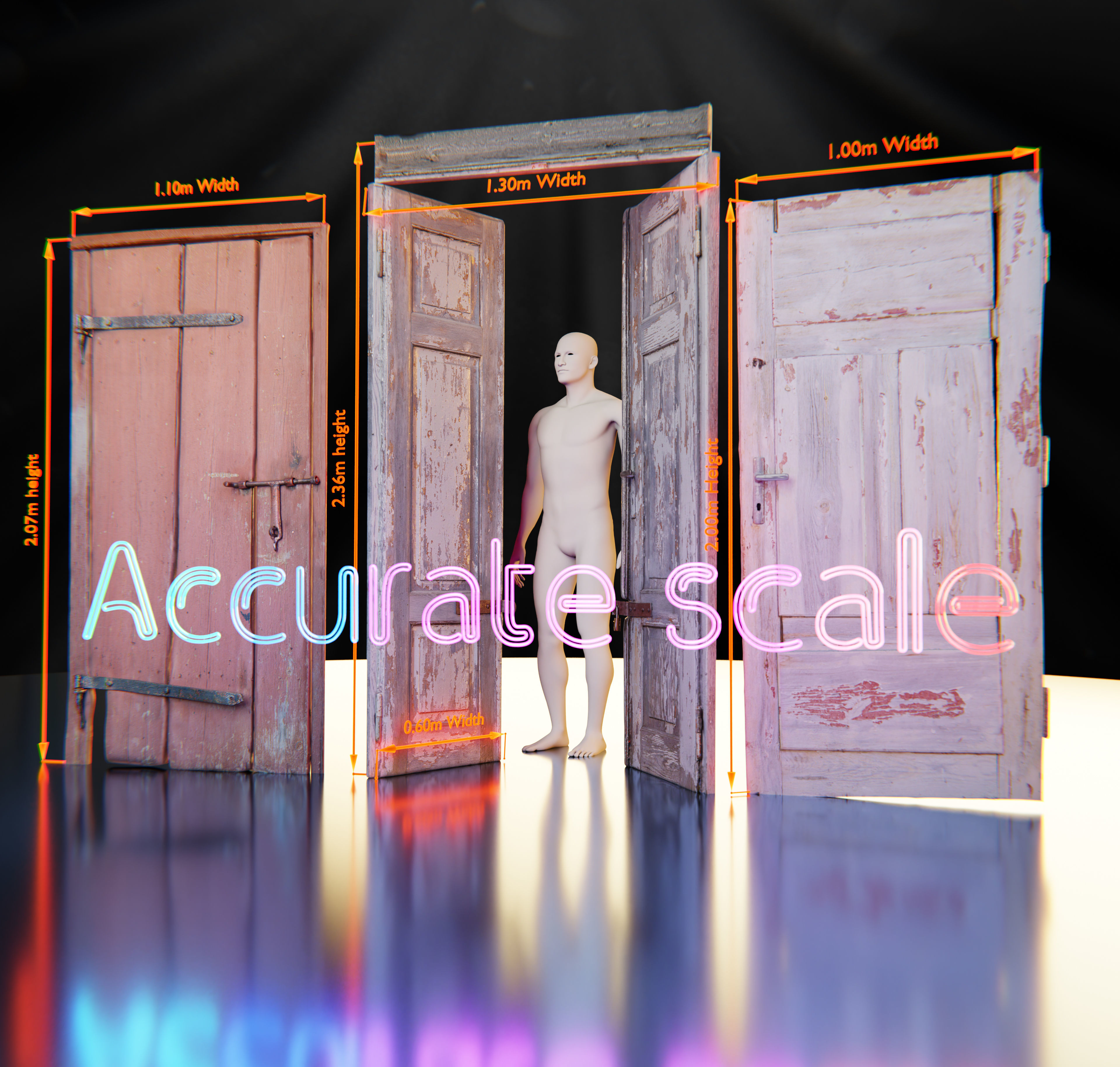 3D exterior rural door Collection Low-poly 3D model_2