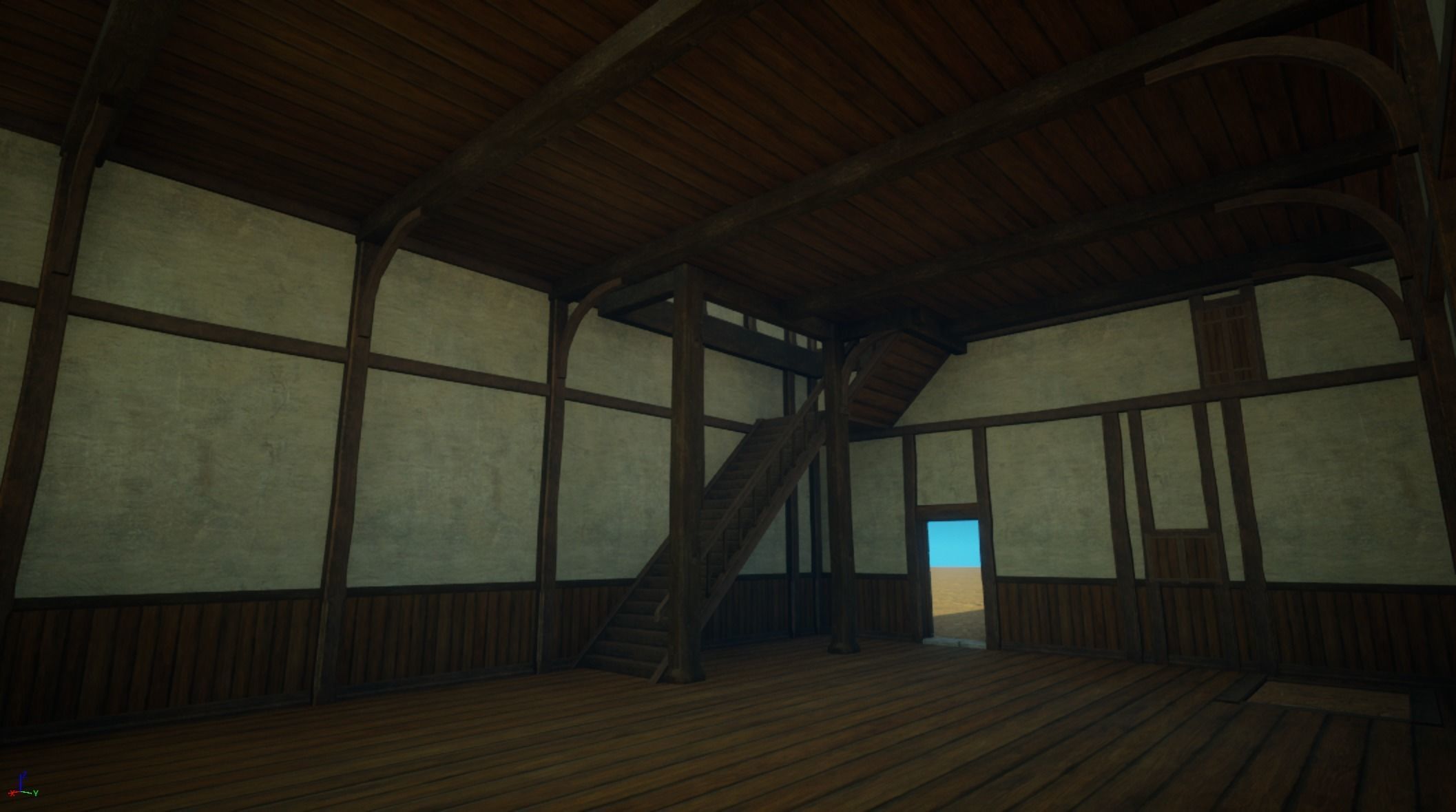 Medieval old House10-interior and exterior design Low-poly 3D model_18