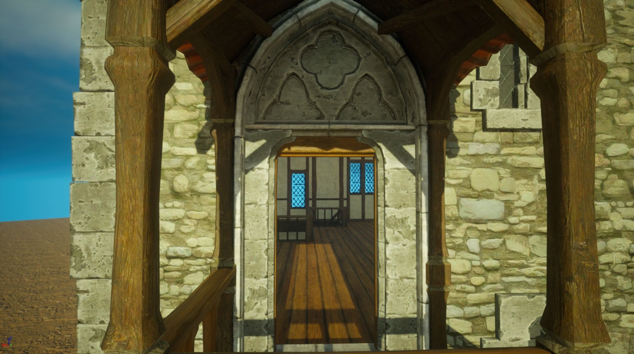 Medieval old House10-interior and exterior design Low-poly 3D model_14