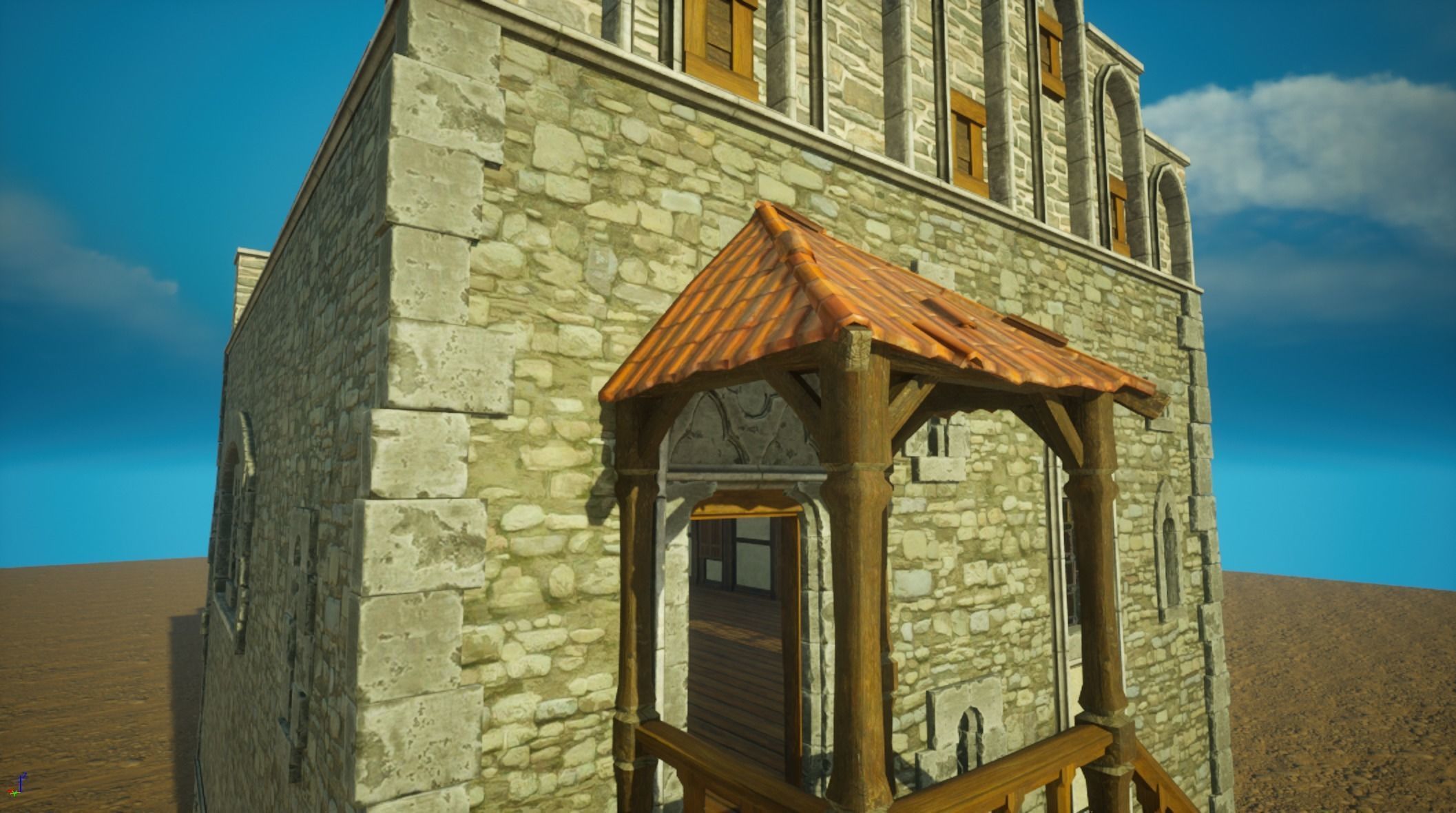 Medieval old House10-interior and exterior design Low-poly 3D model_8