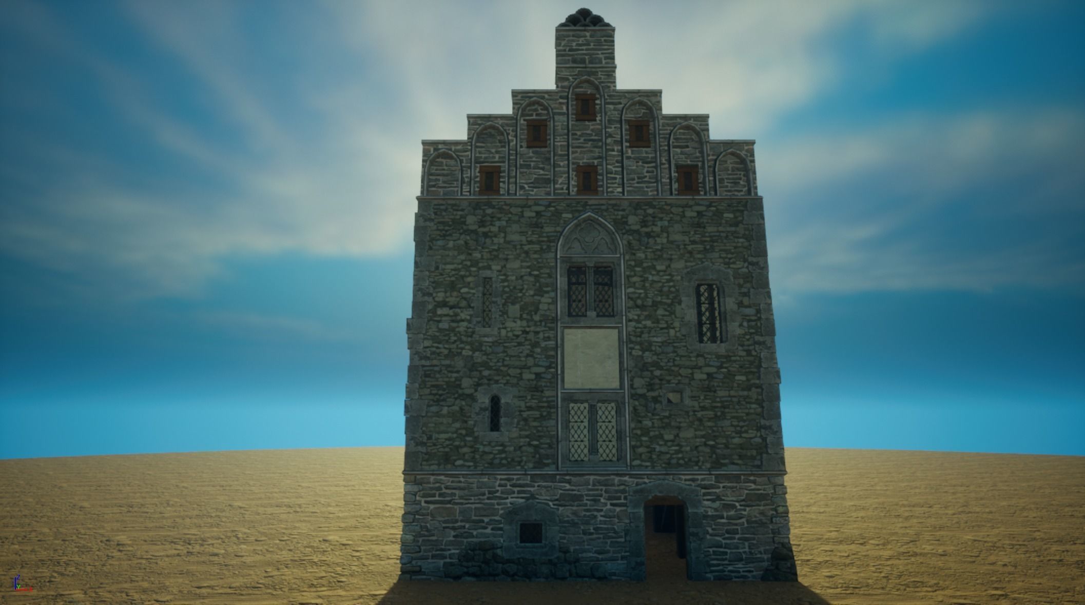 Medieval old House10-interior and exterior design Low-poly 3D model_4