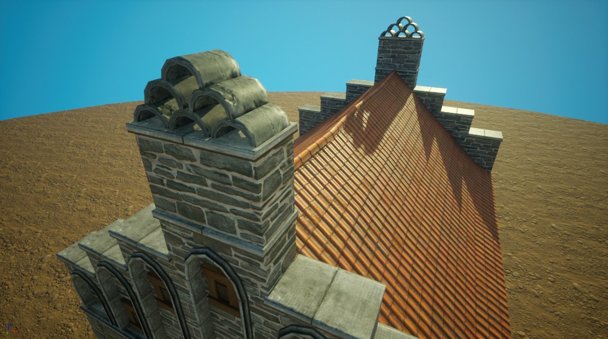 Medieval old House10-interior and exterior design Low-poly 3D model_11