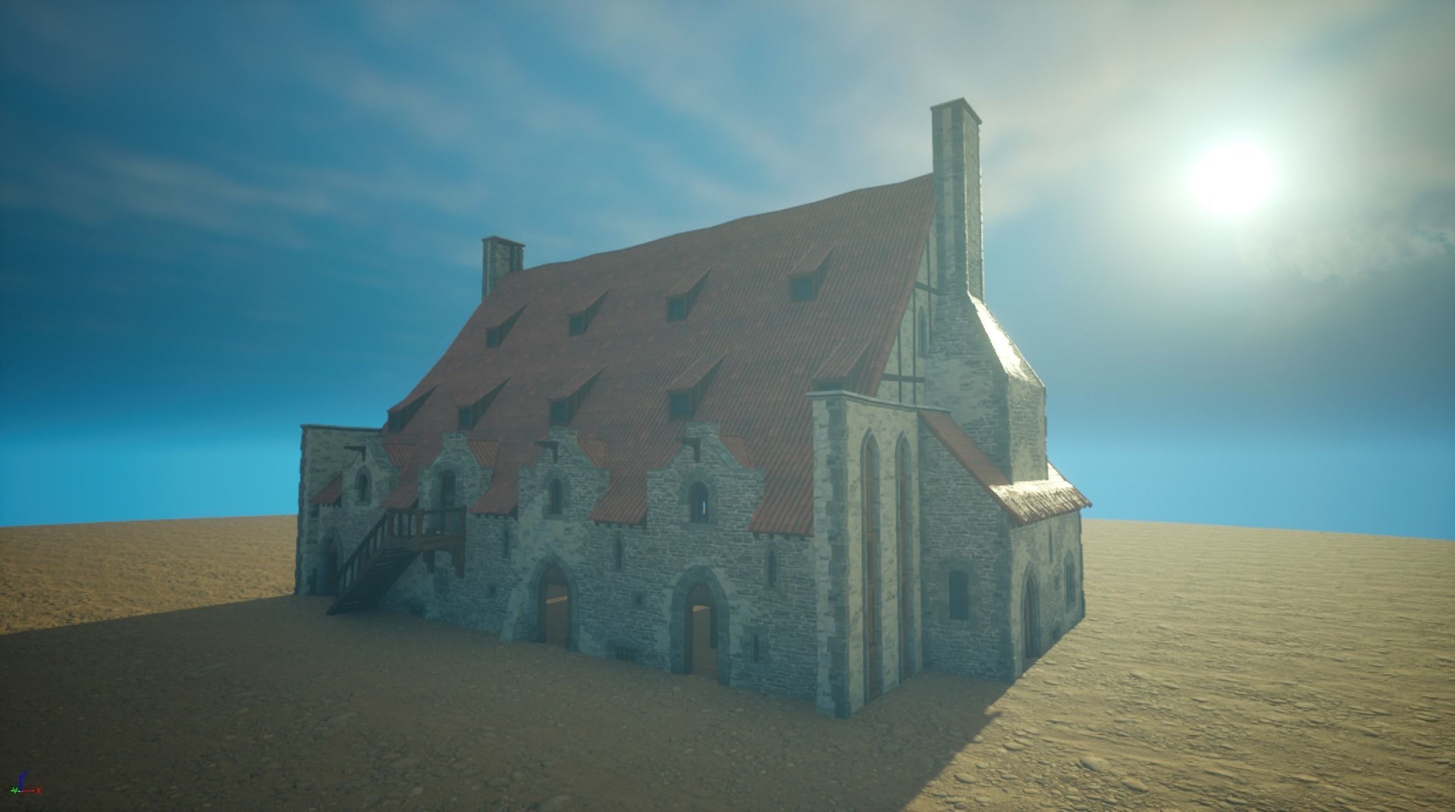 Medieval old build11-interior and exterior design Low-poly 3D model_5