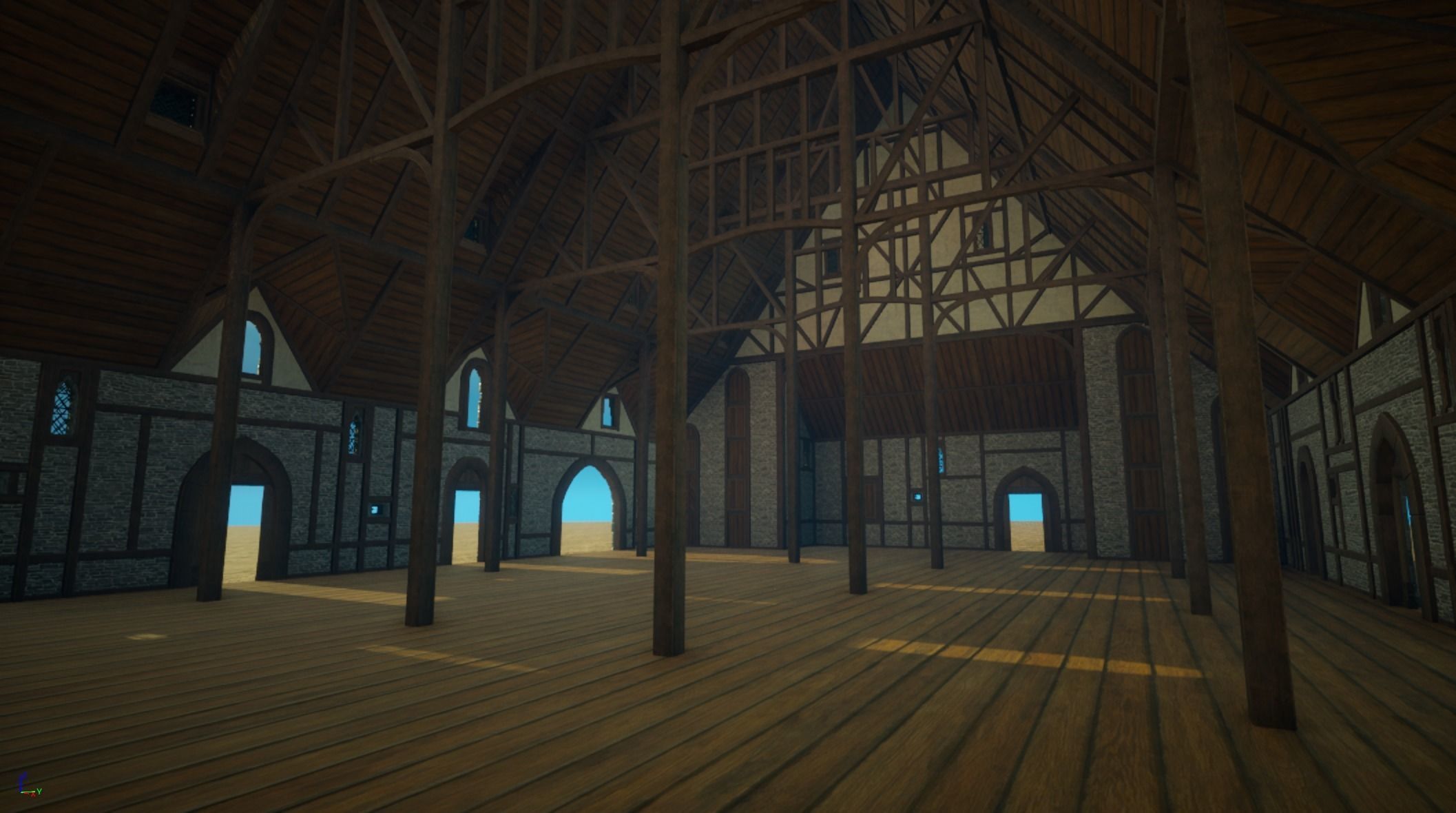 Medieval old build11-interior and exterior design Low-poly 3D model_16