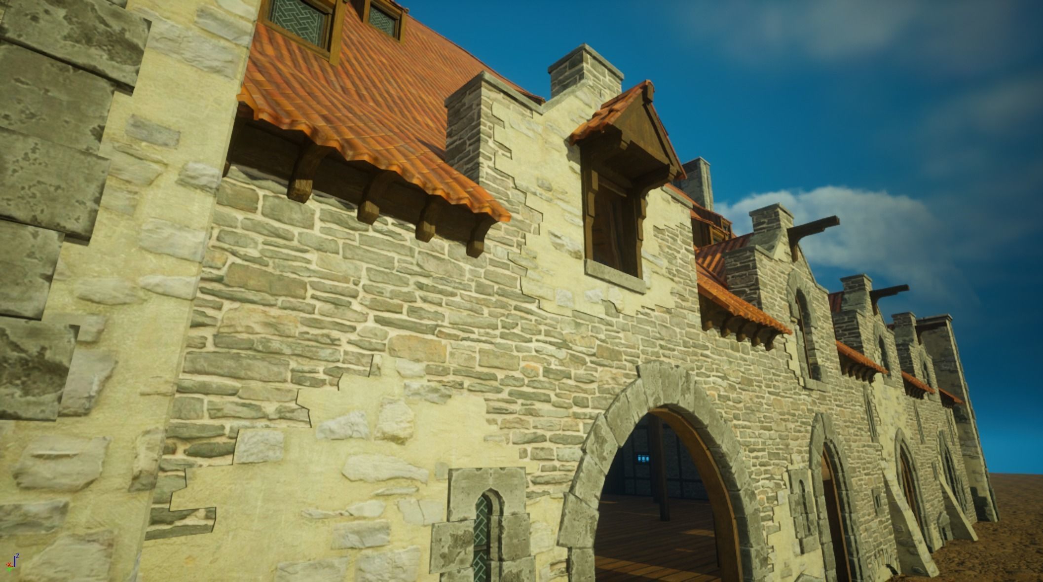 Medieval old build11-interior and exterior design Low-poly 3D model_6