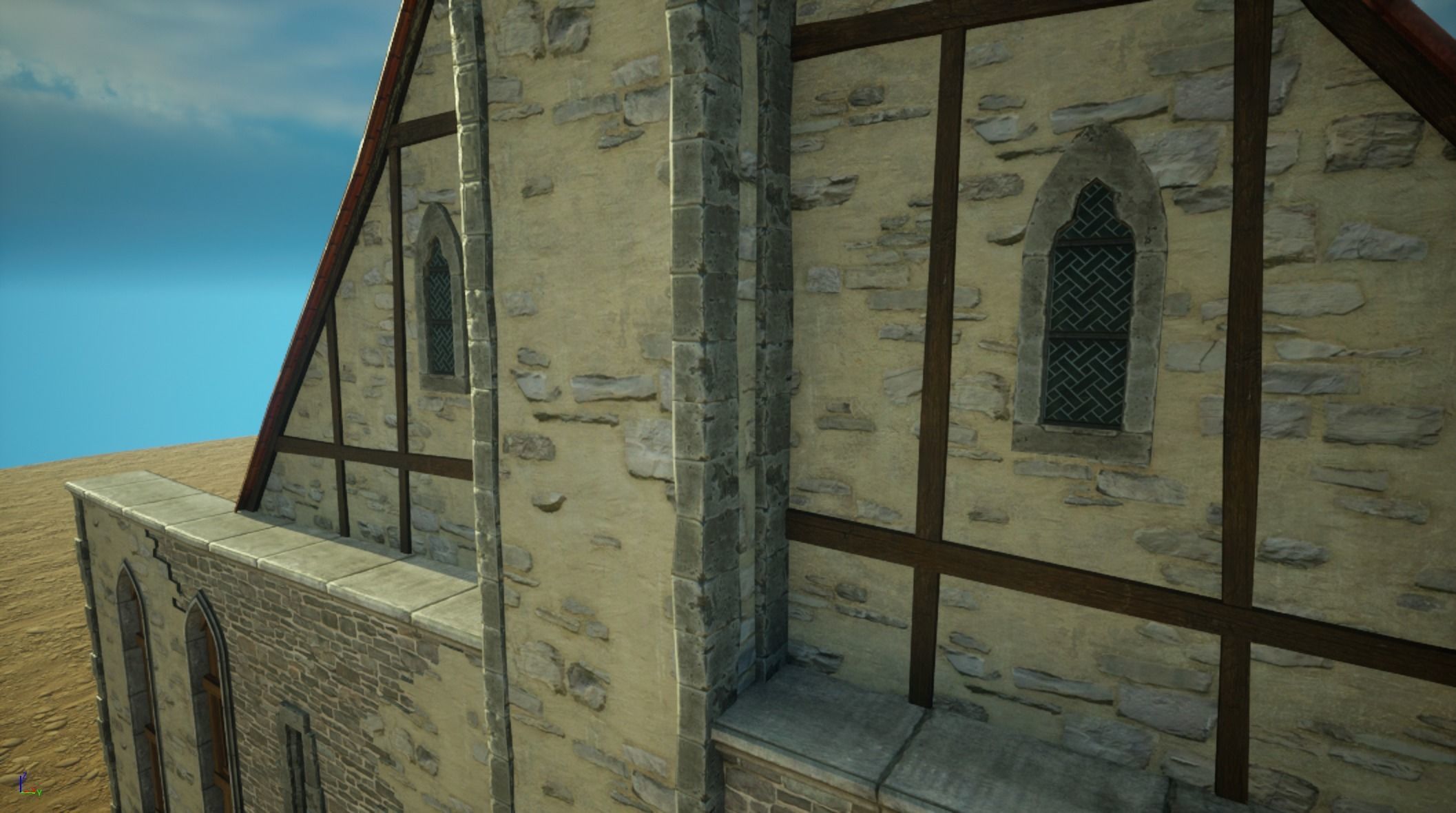 Medieval old build11-interior and exterior design Low-poly 3D model_7