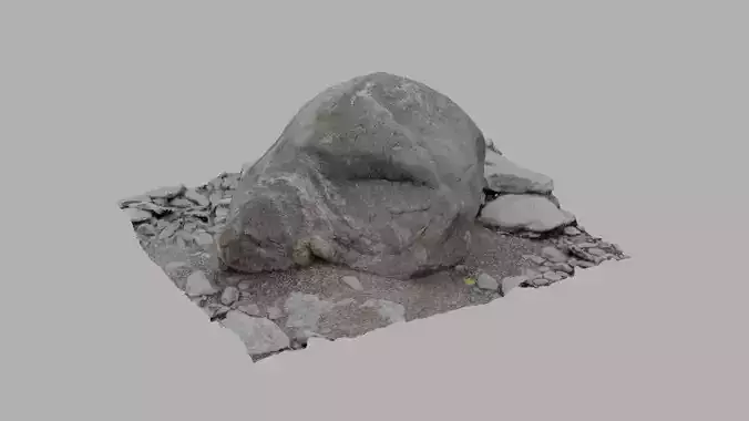 Embedded Gray Rock - Photoscan 3D Model - Varying LOD Free low-poly 3D model